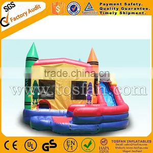 Inflatable Crayon Combo Castle With Slide A3089 thumbnail-2