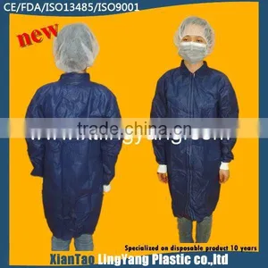 New Sales for 100% Dark Blue Nonwoven Lab Coat thumbnail-1