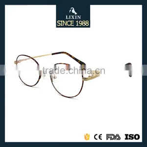 High Quality Retro Round Glasses Men Metal Eyeglasses Demi Color Prescription Lens Spectacle Optical Frames 307 thumbnail-1
