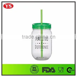900 ml Large Capacity Transparent Mason Jar With Straw thumbnail-3
