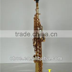 Woodwind Musical Instrument Gold Lacquer Bb Brass Straight Soprano Saxophone--332G thumbnail-1