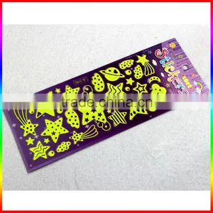 Star and Butterfly Yellow Fluorescence Paper Sticker thumbnail-1