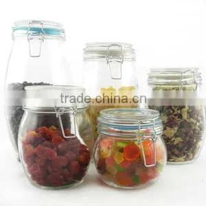 Food Grade Glass Airtight Jars With Clamp Lid thumbnail-1