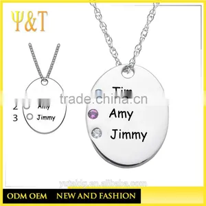Jingli Jewelry Factory Direct Personalized Rehinestone Hand Stamp Name Necklaces,diy Name Necklaces(QD-006) thumbnail-1