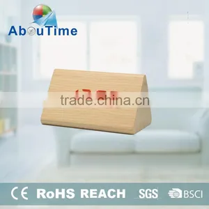 2016 New Luxury Triangle Wooden Led Alarm Clock thumbnail-1