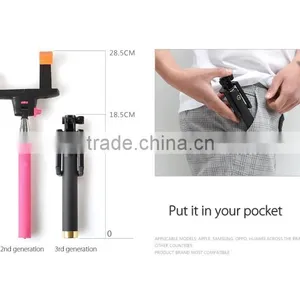 2015 New Mini Wholesale Selfie Stick With Bluetooth for Smartphone thumbnail-2
