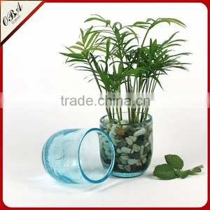 European Creative Arts Small Glass Cup Vase / Handmade Ice Crack Technology Glass Flower Vase for Home Decorative thumbnail-1