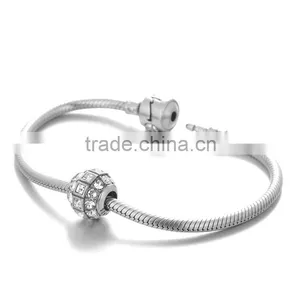 X246 European Style Crystal Ball Charms Bead 925 Sterling Silver thumbnail-3