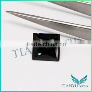 High Temperature Resistant 10x10mm 152# Dark Green Tourmaline Square Step Cut Synthetic Gemstone Spinel thumbnail-5