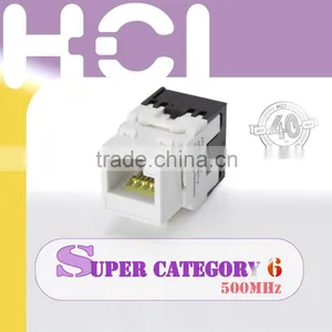 Network Solution RJ45 Super Cat6 UL 180 Degree Unshielded UTP Modular Keystone Jack thumbnail-1