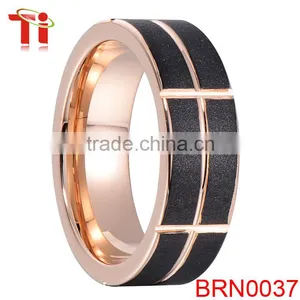 Wedding Ring Yibi Best Selling Products Engagement Gift Gold Payal Designs Photo Tungsten Black Rose Gold Plated for Men Women thumbnail-1