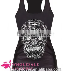 3D Black Scary Ladies Skull Snake 3D Printed Tank Top ,women Summer Printed Vest thumbnail-1