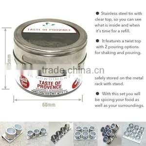 Taste of California-gourmet Spice Blends in Megnetic Stainless Steel Can With 2 Puring Options for Shaking and Pouring thumbnail-2