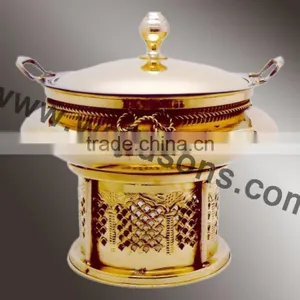 New Design Handmade Chafing Dish for Sale | 2016 Metal Made Chafing Dish | Modern Chafing Dish | Brass Plated Chafing Dish thumbnail-5