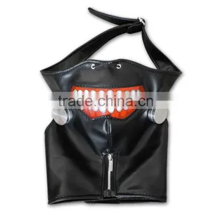 Hot Sale PU Anime Mask With Zipper Black Tokyo Ghoul Cosplay thumbnail-1