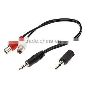 3.5mm to RCA Audio Vedio Cable,3.5mm Male to 2 RCA Female Y-Type Cable With 3.5mm to 2.5mm M/F Adapter thumbnail-1
