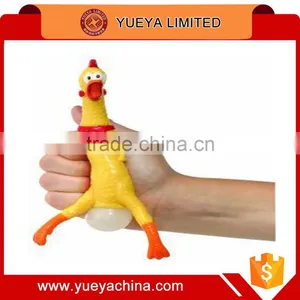 Wholesale China Market Small Size Yellow Rubber Screaming Chicken Relieve Stress Sound Toys thumbnail-1