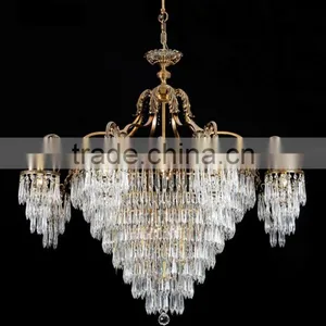 Rococo Style Crystal Bronze Chandelier/ Home Decor Retro Brass Pendant Lamp/ Luxury New Design Ceiling Lamp thumbnail-2