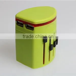 World Travel Wholesale Plug Adapter With 2 USB 1000mA Output for Unviersal Travel Charger Travel Gift thumbnail-3