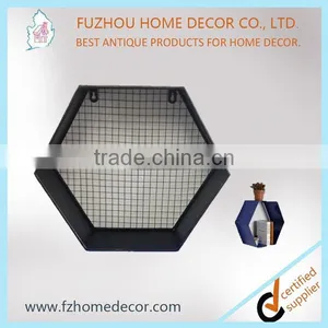 Decorative Metal Round Cube Wall Shelf With Divisions and Meshes thumbnail-4