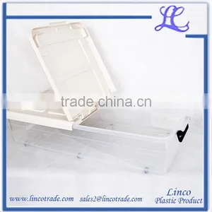 New Design Plastic Transparent Storage Box With Double Open Lid thumbnail-2