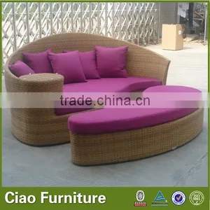 Bali Outdoor Sun Bed Rattan Round Sunbed Wicker Furniture thumbnail-1