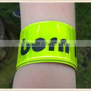 2 x High Visibilty Slap Band Reflective Safety Flo Yellow hi Viz Adult Children thumbnail-1