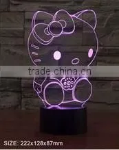 3D Effect Hello Kitty Shaped USB Dimmable Night Light thumbnail-1