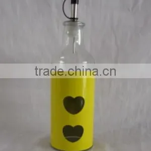 Colored Metal Coated Top Quality Oil Glass Bottle With Dispenser thumbnail-2