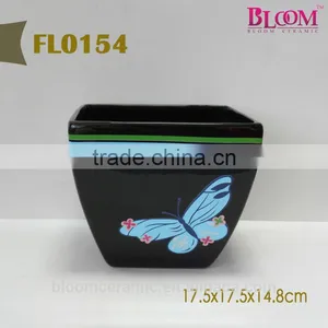 High Quality Ceramic Flower Pot With Butterfly Design thumbnail-1