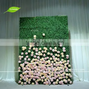 GNW FLW1606004 Wedding Artificial Boxwood and Silk Rose Flower Wall for Decoration thumbnail-1