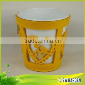 Stylish Promotion High Quality Sturdy Leather Coloured Plant Pots thumbnail-6