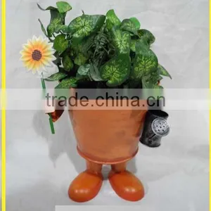 YS11953 Funny Metal Decorative Flower Pot With Foot Handmade Plant Pot thumbnail-3