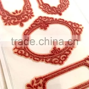 Red Colorway, Classic Glitter Lace Foam Sticker, Elegant Decorative Shinny Glitter Sticker thumbnail-6