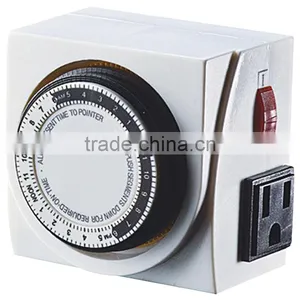 Easy-operation Small 24 Hours Mechanical Timer With Switch & Two Side Outlets thumbnail-1