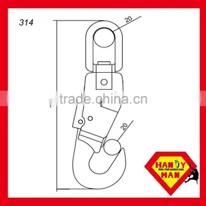A304KTL-3 Aluminum Swivel Load Snap Triple Lock Hook thumbnail-4
