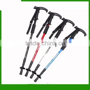 Ultra-light Telescopic Hiking Stick Anti-shock Anti-skid Walking Stick Trekking Pole 4 Section Alpenstock thumbnail-3