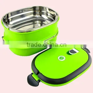 1.8L Stainless Steel Heated Lunch Box Tiffin Carrier/Leakproof Bento Lunch Box thumbnail-2