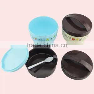 1L Korean Multi-layer Round Shape Lunch Box With Lid thumbnail-5