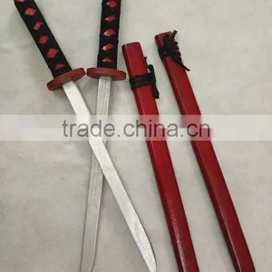 Wholesale Handmade Cosplay Children Red Wooden Long Katana Sword for Sale thumbnail-1