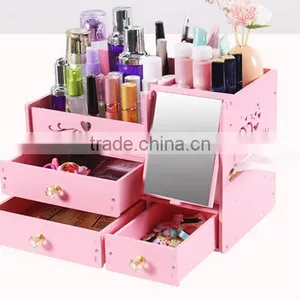 Wood Makeup Storage Organizer Box thumbnail-2
