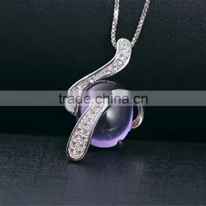 925 Silver Necklace Jewelry for Women Crystal Pendant thumbnail-1