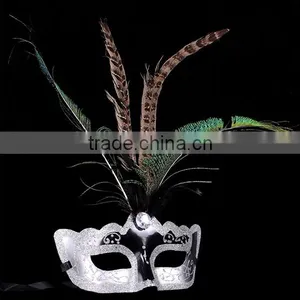 Hot Yellow Feather Pearl Beads Plastic Ball Mask Indian Indian Sacred Mask for 2016 Party Favor Products thumbnail-2