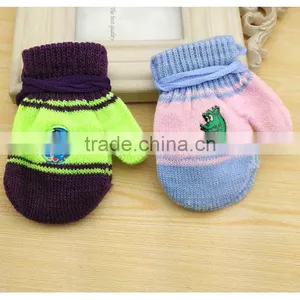 TC13029 Wholesale Cute Knitted Kids Mitten Gloves Cheap String Kids Winter Gloves thumbnail-3