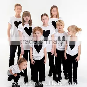 China Guangzhou Garment Manufacture Custom t Shirt Printing 100% Cotton Kid's White T-shirt Boutique Clothing thumbnail-1