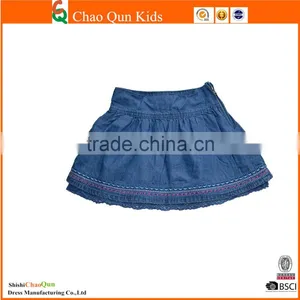 Hot Selling Custom Denim Skirts With Lace thumbnail-1