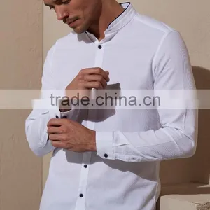 White Skinny Long Sleeve Men Casual Shirt thumbnail-1