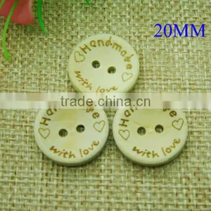20mm Handmade With Love Craft Scrapbooking Sewing Wooden Buttons thumbnail-1