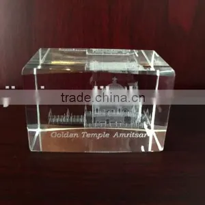 Famous Building Engraving,3D Crystal Engraving GOLDEN TEMPLE thumbnail-2