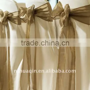 Wedding and Banquet Crystal Organza Chair Sash and Tie Back thumbnail-1